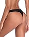 RELLECIGA Women's Triple Strappy Black Bikini Bottoms Thong Size Small