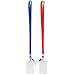 YOUOWO 2 Pack Blue Red Lanyard with Vertical ID Badge Holder,Neck Office Lanyards with Clip,for id Card Holder, id Badges Name Tag Card Holders