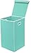 Simple Houseware Single Laundry Basket with Lid, Turquoise