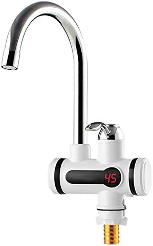 OOOSUE Tankless Electric Hot Water Heater Durable Faucet 220V Rotatable Instant Heating Tap for Bathroom Kitchen with LED Digital Display - 3 Seconds Fast Heat
