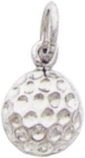 Golf Ball Charm - 14kt Solid White Gold