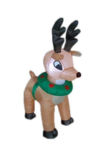 4 Foot Tall Lighted Christmas Inflatable Reindeer Moose Yard