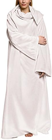Snug Rug LITE Polar 260gsm Fleece Blanket with Sleeves 60” x 84” , Color: Beige/Cream