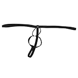 Potelin Men's Thong G String Spider Double Ring Stretch Underwears Bikini Briefs Black