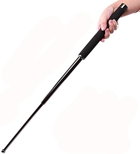 Telescopic Quick attack on non lethal defensive weapons product Portable - Multifunctional Self Defense Pen Hammer Camping Hiking Survival Emergency Tools - 26 inch (Black) Extended Striking Distance