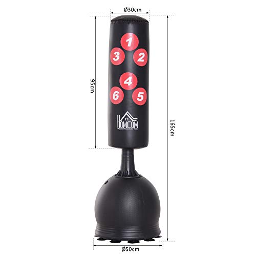 HOMCOM-Saco-de-Boxeo-de-Pie-165cm-Sacos-de-Suelo-con-Soporte-para-Rellenar-Agua-o-Arena-para-Adultos-y-Nios