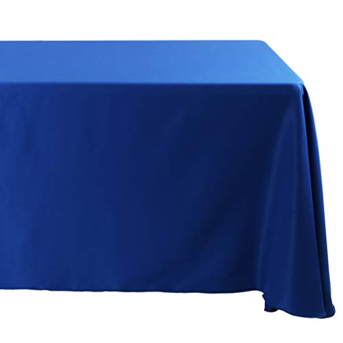 Waysle 90 x 156-Inch Oblong Tablecloth, 100% Polyester Washable Table Cloth with Round Corner for 8Ft. Rectangle Table, Royal Blue