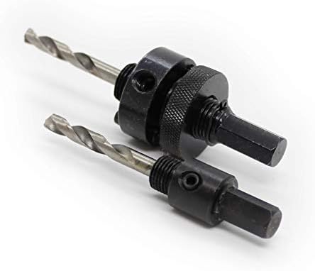 KATSU Hole Saw Arbor Core Bit Arbor Holder Adaptor 2PCs to Fit Sizes 16mm to 152mm 122297, Black