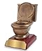 Chili Cook-Off Toilet Bowl Trophy, Gold | Chili Competition Last Place Award - 5 Inch Tall - Engraved Plate on Request - Decade Awards