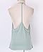 Faithtur Womens Casual Crewneck Sleeveless Tee Shirt Backless Tank Top Vest Shirt (Medium, Light Green)