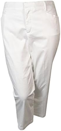 Womens Plus Straight Leg Work Dress Pants White 24WP