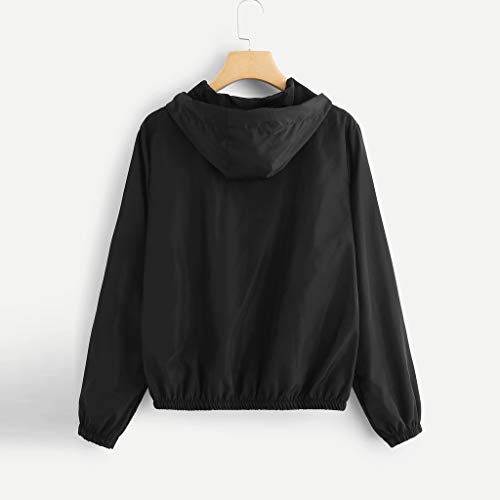 Retro 90s Clothing for Women, Clothing Long Sleeve Casual Color Block Hooded Beachwear Outerwear Windproof Windbreaker(Red, L)