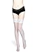 Moochi Women 20 Denier Ultra Sheer Thigh High Stockings Silicone Lace (White)