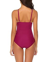 Elover Traje de baño para dama, una pieza, sexy, con control de barriga, para baño, cruz, monkinis