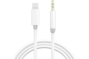 WAMAXLINK Apple MFi Certified Aux Cord for iPhone, 3.3FT Lightning to 3.5mm Audio Jack Adapter, Lightning to Aux Cable Compatible with iPhone 14 13 12 11 XS XR X 8 7 for Car Home Stereo/Speaker/Headphone, White