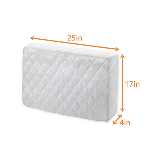 LBG Products Indoor Air Conditioner Cover for Window AC Units,White Double Insulation Windblock, Medium Size 25''L x 17''H x 4''D