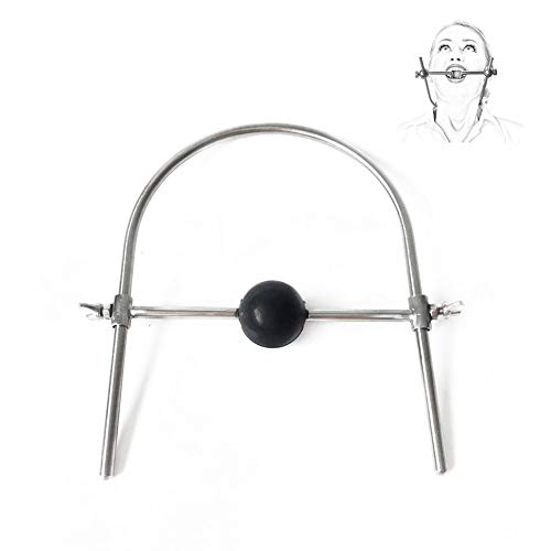 COSY-L Open Mouth Plug Ball Gag Stainless Steel Bondage Slave Restraints Fetish Bondage Bite Gag BDSM Restraint Oral,Black