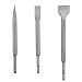 SDS-plus Hammer Drill Chisel Set, Rotary Hammer Bits Set ,3PCS Including Point Chisel, Flat Chisel, Cranked Chisels With Carry Case primary