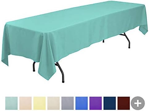 Sunnolimit Tablecloth - 60 x 126 inch -Turquoise-Rectangular Polyester Table Cloth, Wrinkle,Stain Resistant - Great for Buffet Table, Parties, Holiday Dinner & More
