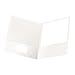 Oxford Laminated Twin-Pocket Folders, Letter Size, White, Holds 100 Sheets, Box of 25 (51704EE)