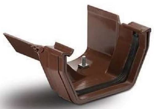 Polypipe RS217BR Brown Plastic to Metal Gutter Adaptors Square to Ogee Left Hand.