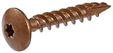 The Hillman Group 47867 1/4-Inch x 2-Inch Star Drive Construction Lag Screw with Truss Head 1000 Hour Bronze Ceramic Coat, 50-Pack