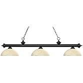 Riviera - 3 Light Island/Billiard in Craftsman Style - 13.5 Inches Wide by 12.75 Inches High-Matte Black Finish-Golden M