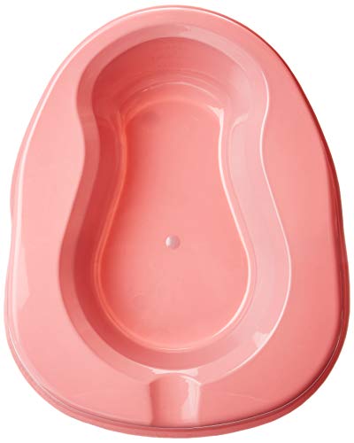 Pivit Odor Resistant Pontoon Bed Pans for Women & Men | Mauve 2,000 cc | Large Heavy-Duty Hospital Quality Bedpan | Urine Spill Guard & Rimmed Hand Grips | Contour Comfort Seat for Elderly & Disabled