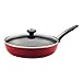 Farberware High Performance Deep Nonstick Fry Pan/Skillet with Lid, 12 Inch, Red