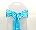 MDS Pack of 100 satin chair sashes bow sash for wedding and Events Supplies Party Decoration chair cover sash -Terquoise