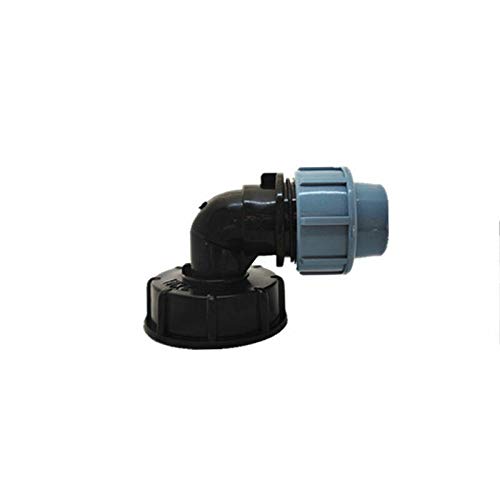 IBC Tank Thread Connector POWERTOOL IBC Tank Adapter S60X6 to Mdpe Water Pipe Fittings for IBC Water Tanks (Elbow Outlet 20mm)