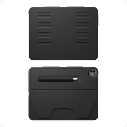 ZUGU CASE iPad Pro 13" Case, Ultra Slim Protective Case/Cover Designed for iPad Pro 13 (M4/M5) 2024/2025 Gen 7/8, Wireless Pencil Charging, Multiple Viewing Angles (Sleep/Wake Cover) - Black