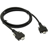 cablecc USB 3.1 Type-C Dual M2 Screws Locking to Locking USB-C 10Gbps Data Cable Panel Mount Thumbscrews Type 200cm