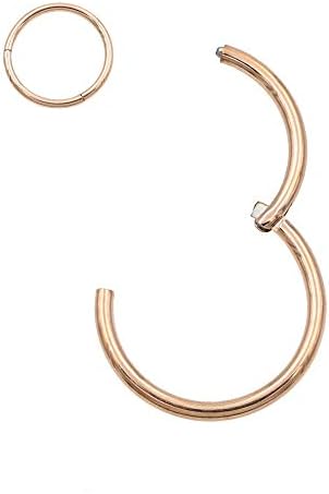 1pc Surgical Steel Piercing Ring for Nose Septum Cartilage Helix Tragus Conch Rook Daith Lobe 20g-18g-16g-14g-12g-10g 5mm-6mm-7mm-8mm-9mm-10mm-11mm-12mm-14mm-16mm Silver/Gold/Rose Gold/Black/Rainbow