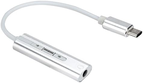 Alluing No App Required [Upgraded] External Type C Usb Sound Card USB C 3.5mm Audio Jack Headphone Mic Adapter (Silver)