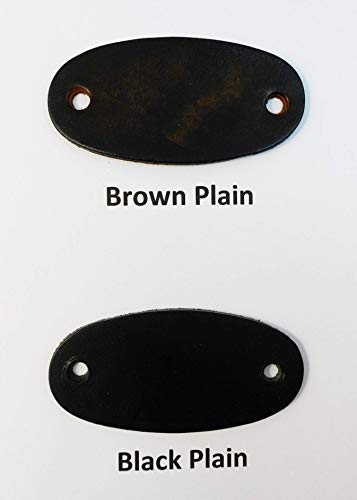 2 Large Leather Hair Barrettes w Sticks, Oval Shape Ponytail Holders, Choice of Design - Thumbnail 2