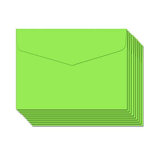 BLUGUL 50 Piece Small Envelopes, Mini Envelopes, 115 x 82 mm, for Birthday Party Supplies, Invitations Cards, Green
