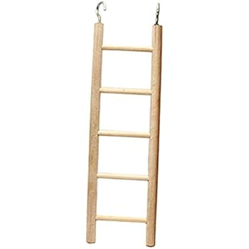 AzsfUfsa53 Durable Pets Supplies Playing Toys 3/4/5/6/7/8 Steps Wooden Pet Bird Parrot Climbing Hanging Ladder Cage Chew Toy - Wood Color 5 Steps