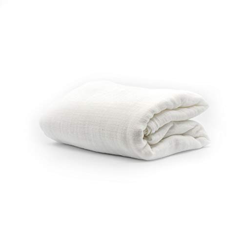 image for Organic Natural Cotton Muslin Swaddle Blanket - Extra Soft and Natural