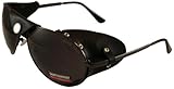 Global Vision Aviator Sunglasses with Leather Eye Guards (Black Frame/Smoke Lens)