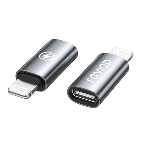 RAVIAD USB C to Lightning Adapter (Pack of 2), Adapter USB C to Lightning 36W Fast Charging for iPhone 14 13 12 11 Pro Max, Pad Pro/Air 5/Mini 6, Pod Nano/Touch, Not for Audio/OTG