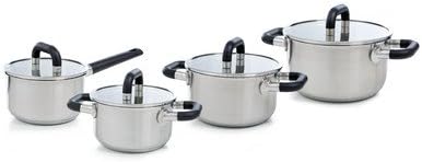 BK Cookware BV b5810.004 Reflective 18/10 Stainless Steel Cookware Set, Glass, 51.7 x 28 x 21.5 cm