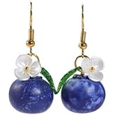 Cute Fruit Drop Earring Strawberry Lemon Blueberry Dangle Earrings Simulation Fruit Flower Cherry Tassel for Women Lightweight Jewelry