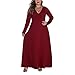 Women’s Plus Size Maxi Dress – Ladies Loose Long Sleeve Swing Dresses – V Neck Empire Waist Dressthumb 2