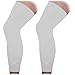 COOLOMG Sports Compression Leg Sleeves Basketball Football Long Knee Protection Knee Brace Undersleeve White M