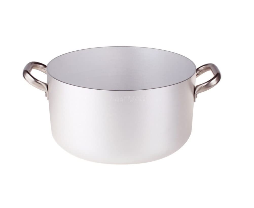 Pentole Agnelli Professional Aluminium 3 Mm. Saucepot With 2 Stainless Steel Handles, 11.3 Litre