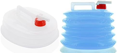 5 Quart Collapsible Water Carrier Storage Bottle with Shut Off Spout for Camping Gear, Hiking, Fishing, Hunting, Sports, Emergencies, Disaster Prepper, Dog Walking- Great Gift