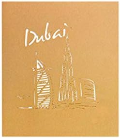 uqiangbao Greeting Card Three-Dimensional Greeting 3D Paper-Cut Dubai Sailboat City Building Postcard Greeting Card Birthday Card