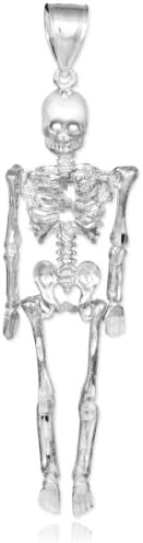 10k White Gold 3D Skeleton Dangle Pendant