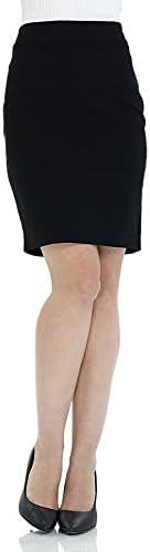 ATOUR Women's Stretch Basic Bodycon Suiting Pencil Skirt Solid Above Knee Black Size 8